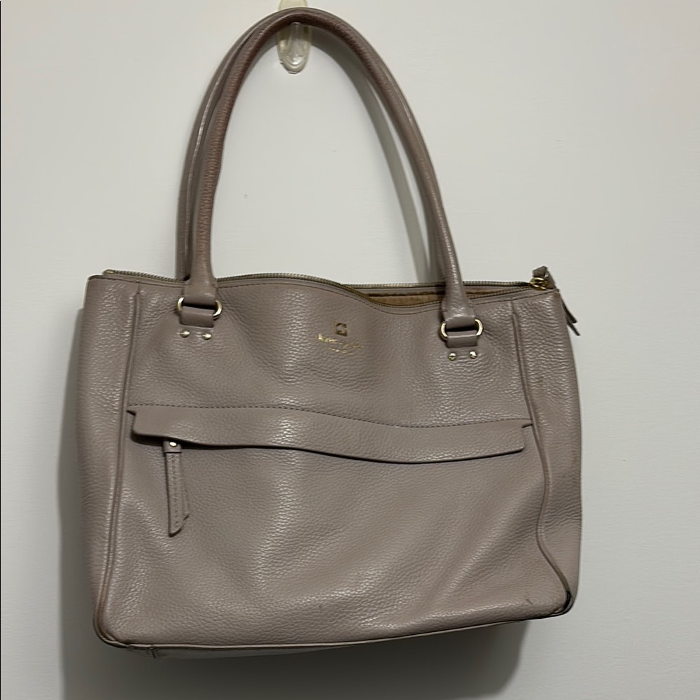 Kate Spade Taupe Leather Tote Bag